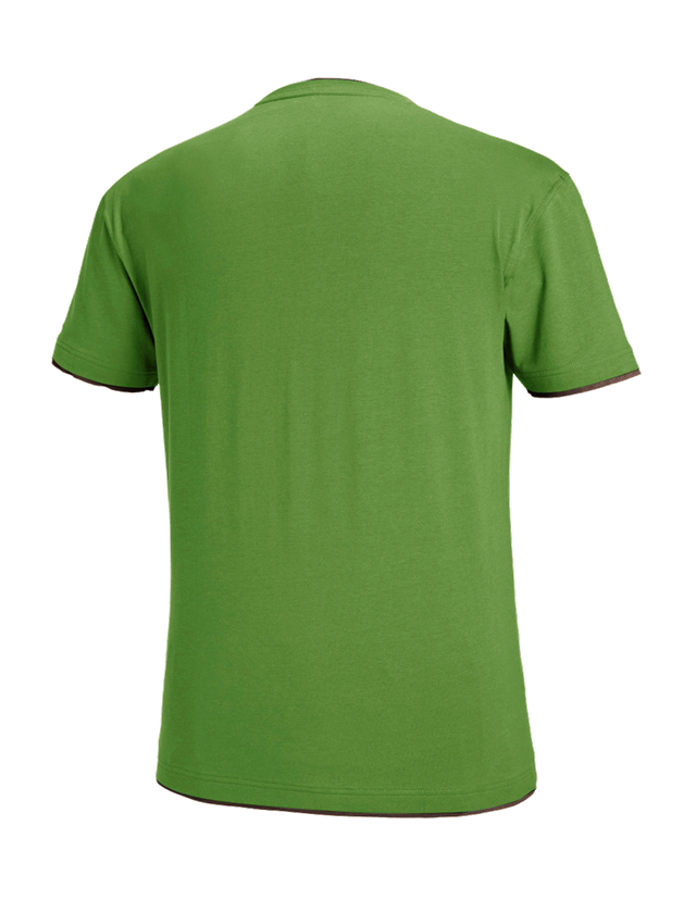 Gardening / Forestry / Farming: e.s. T-shirt cotton stretch Layer + seagreen/chestnut 3