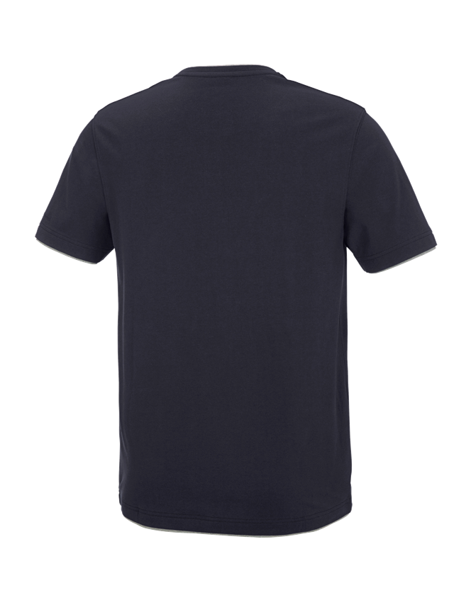 Gardening / Forestry / Farming: e.s. T-shirt cotton stretch Layer + navy/grey melange 3