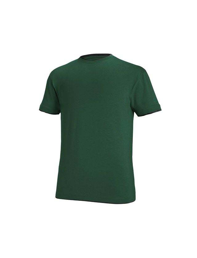 Gardening / Forestry / Farming: e.s. T-shirt cotton stretch Layer + green/black 2