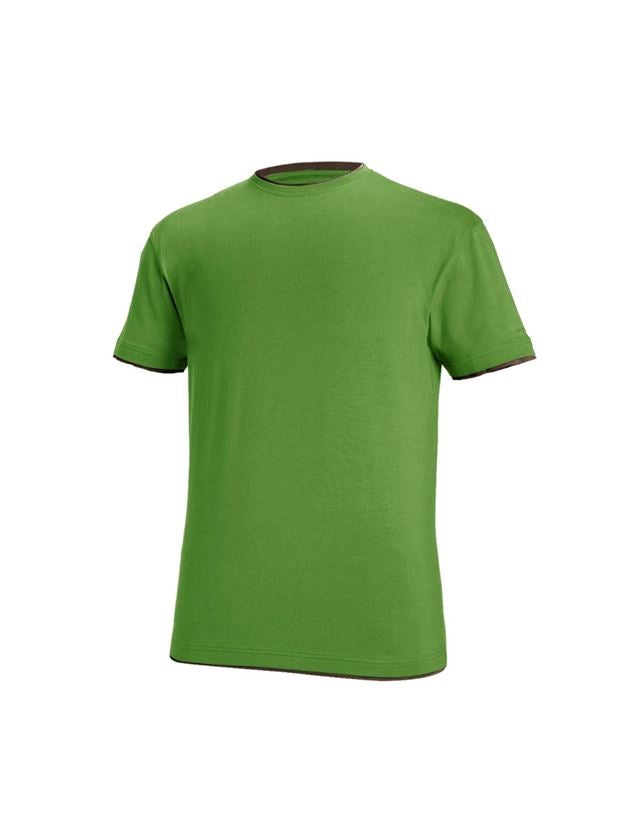 Gardening / Forestry / Farming: e.s. T-shirt cotton stretch Layer + seagreen/chestnut 2