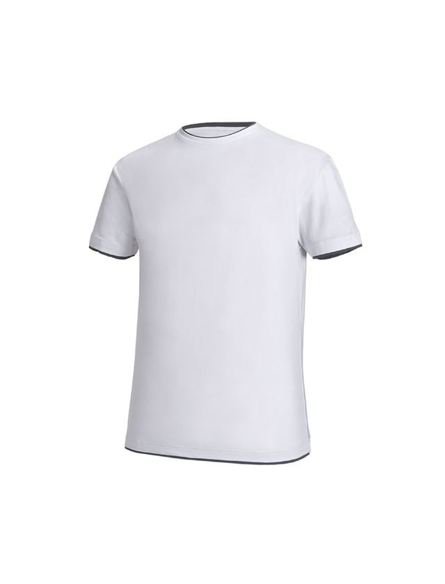 Topics: e.s. T-shirt cotton stretch Layer + white/grey 1