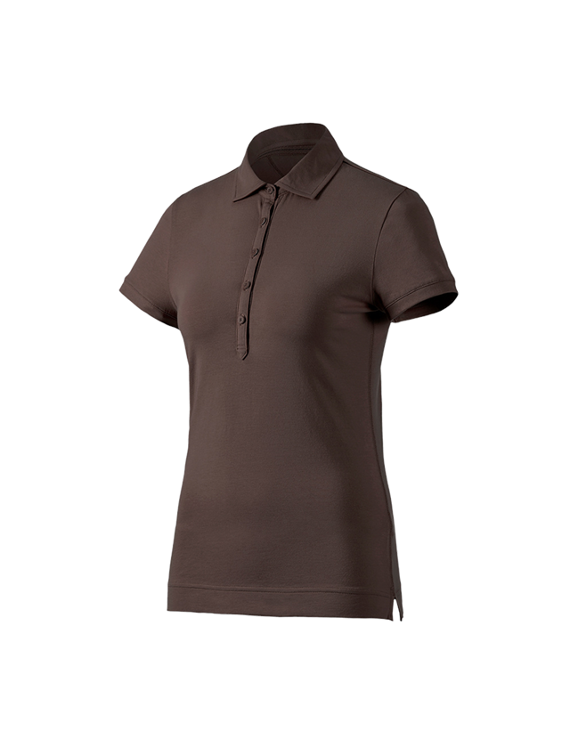 Plumbers / Installers: e.s. Polo shirt cotton stretch, ladies' + chestnut