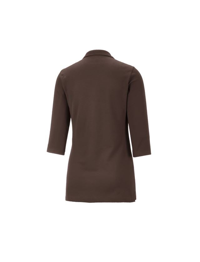 Plumbers / Installers: e.s. Pique-Polo 3/4-sleeve cotton stretch, ladies' + chestnut 1