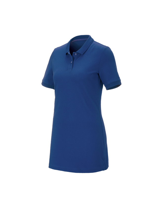 Shirts, Pullover & more: e.s. Pique-Polo cotton stretch, ladies', long fit + alkaliblue 1