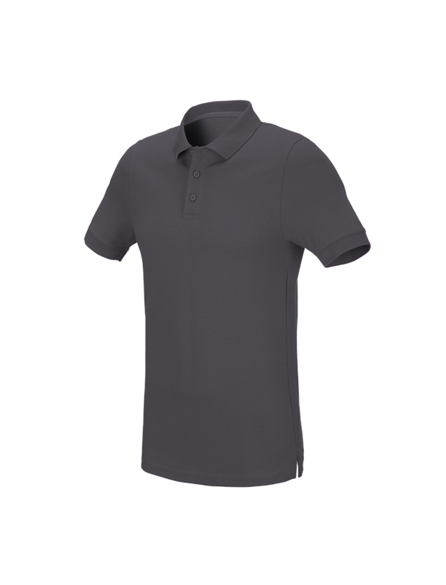 Shirts, Pullover & more: e.s. Pique-Polo cotton stretch, slim fit + anthracite 1