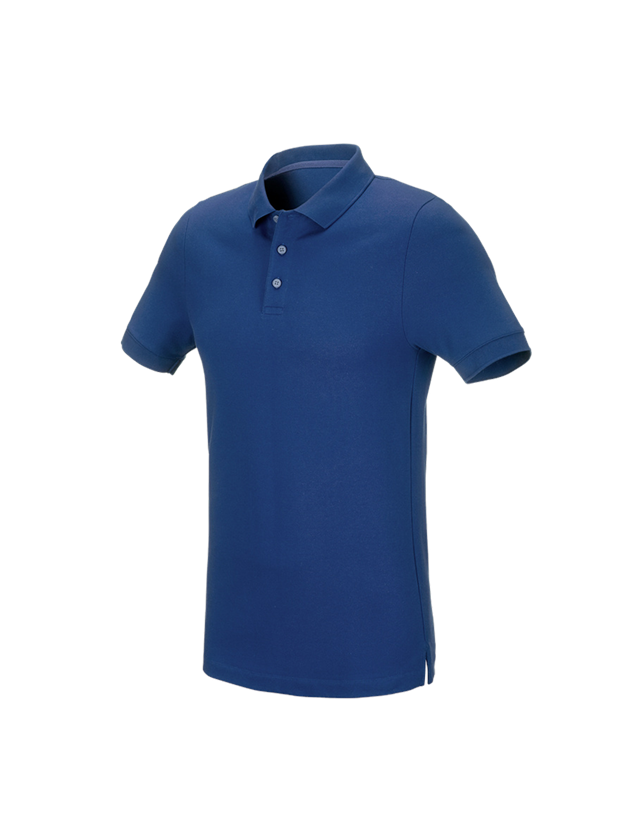 Shirts, Pullover & more: e.s. Pique-Polo cotton stretch, slim fit + alkaliblue 1