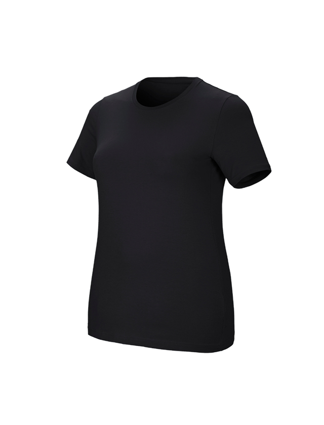 Shirts, Pullover & more: e.s. T-shirt cotton stretch, ladies', plus fit + black 1