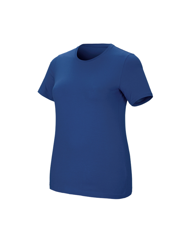 Shirts, Pullover & more: e.s. T-shirt cotton stretch, ladies', plus fit + alkaliblue 1