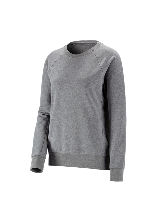 Shirts, Pullover & more: e.s. Sweatshirt cotton stretch, ladies' + grey melange