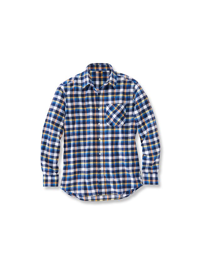 Gardening / Forestry / Farming: Cotton shirt Malmö + navy/royal/yellow