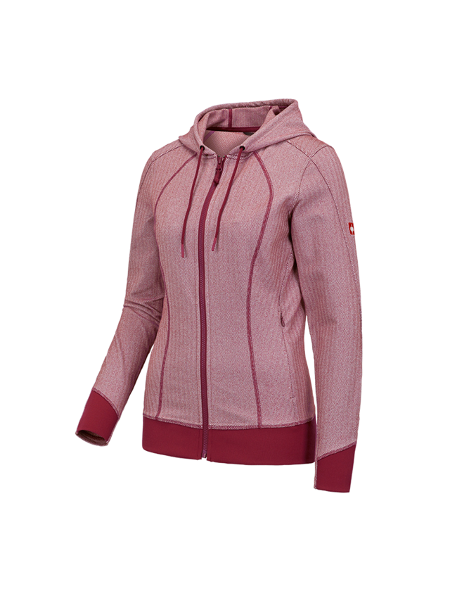 Work Jackets: e.s. Functional hooded jacket herringbone, ladies' + ruby 2