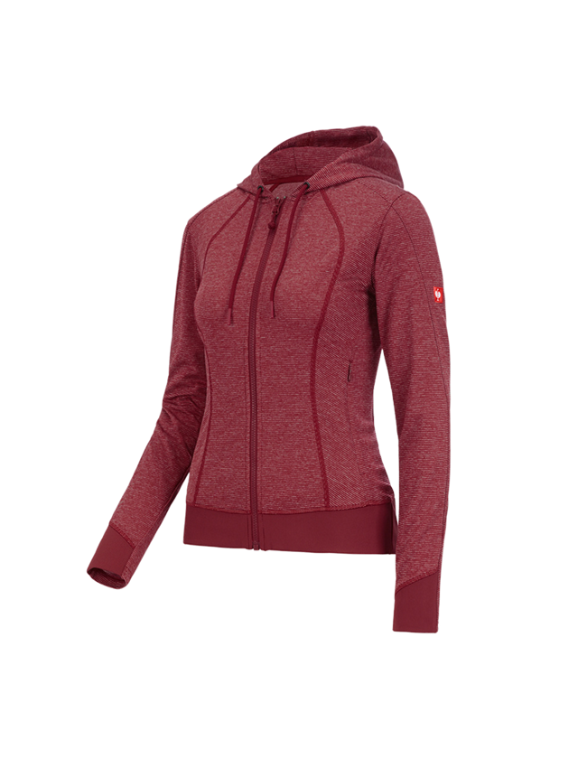 Topics: e.s. Functional hooded jacket stripe, ladies' + ruby