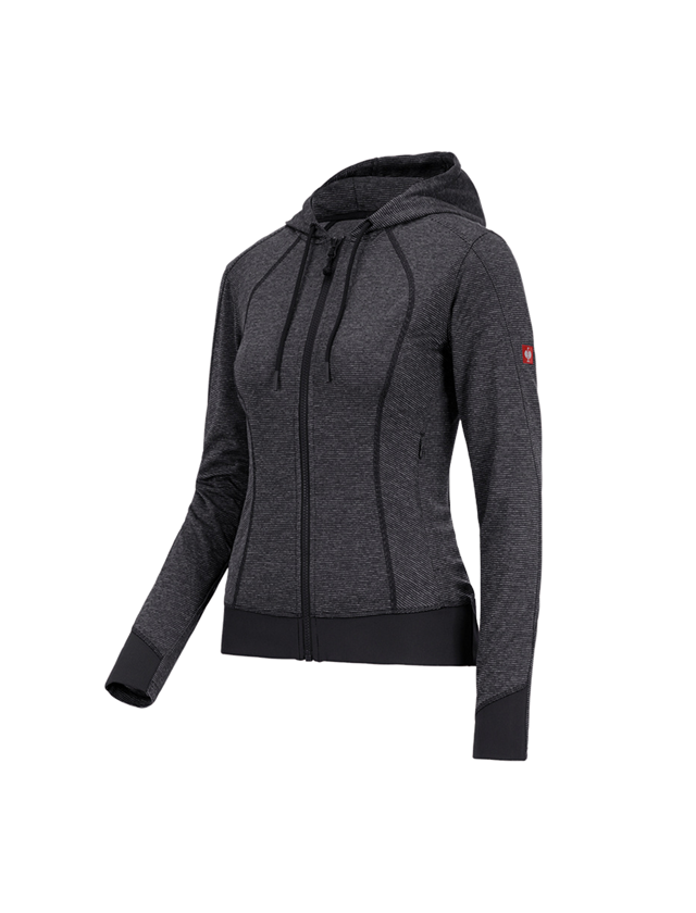 Shirts, Pullover & more: e.s. Functional hooded jacket stripe, ladies' + black