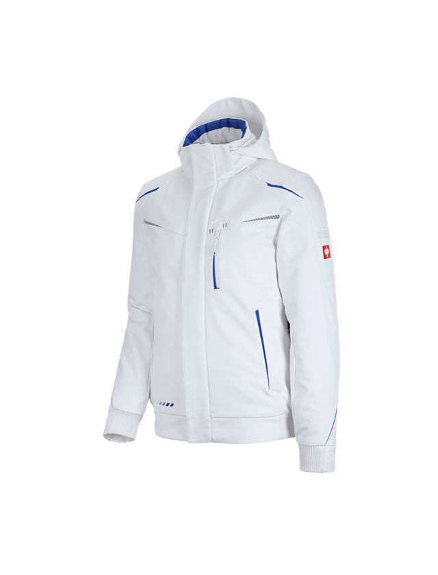 Work Jackets: Winter softshell jacket e.s.motion 2020, men's + white/gentian blue 2