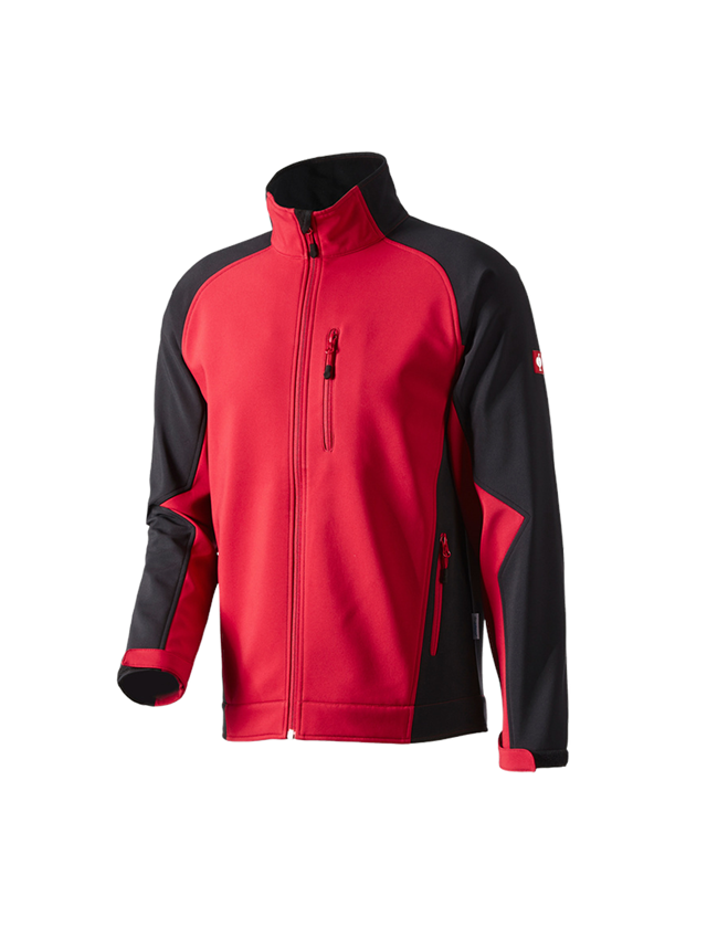 Work Jackets: Softshell Jacket dryplexx® softlight + red/black 1