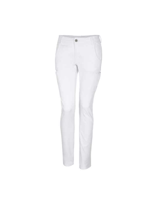 Work Trousers: e.s. Trousers  Chino, ladies' + white
