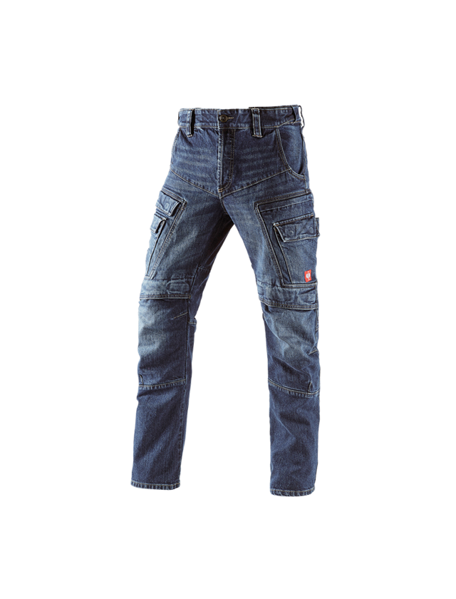 Joiners / Carpenters: e.s. Cargo worker jeans POWERdenim + darkwashed
