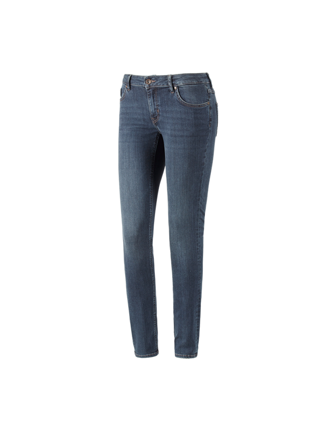 Work Trousers: e.s. 5-pocket stretch jeans, ladies' + mediumwashed 1