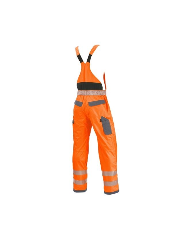 Work Trousers: High-vis functional bib & brace e.s.prestige + high-vis orange/grey 1