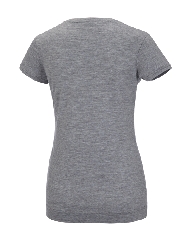 Shirts, Pullover & more: e.s. T-shirt Merino light, ladies' + grey melange 1
