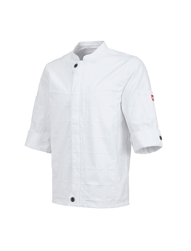 Work Jackets: Work jacket short sleeved e.s.fusion, men's + white