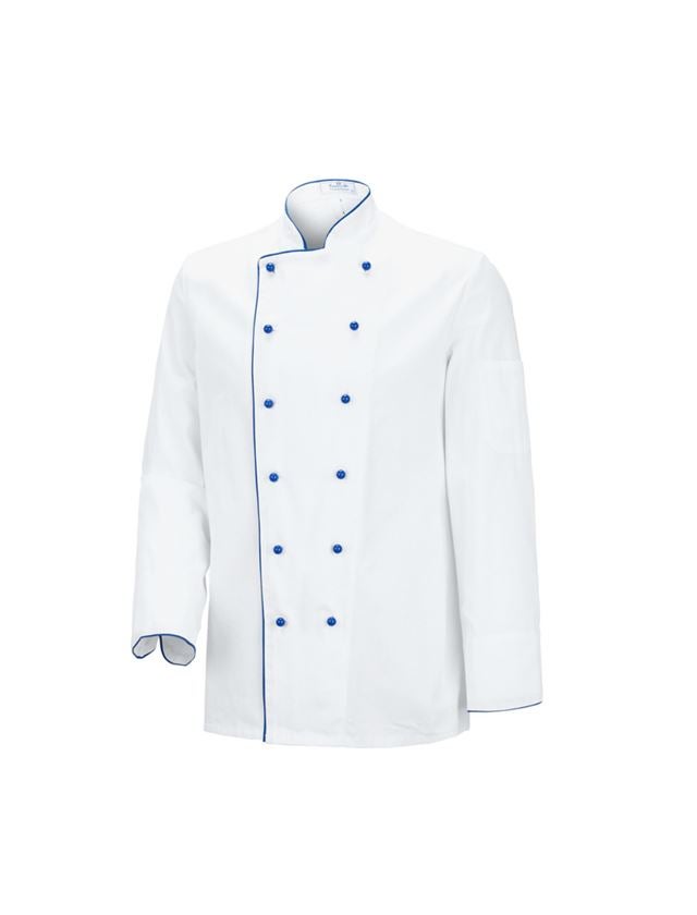 Topics: Unisex Chefs Jacket Image + white/blue