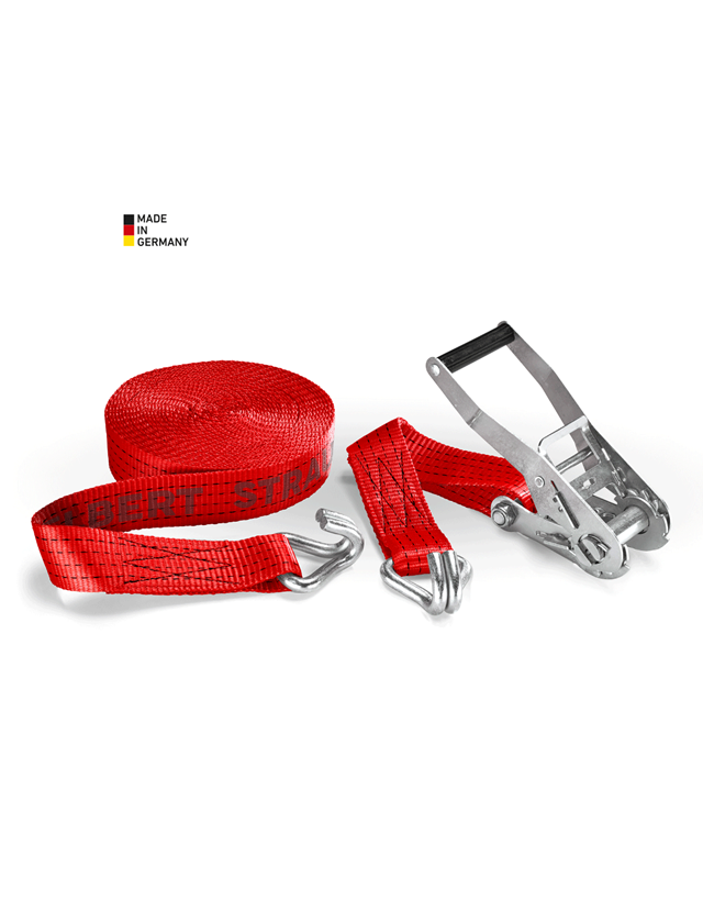 Tension straps: Lashing straps, 2-piece long-arm ratchet + hook