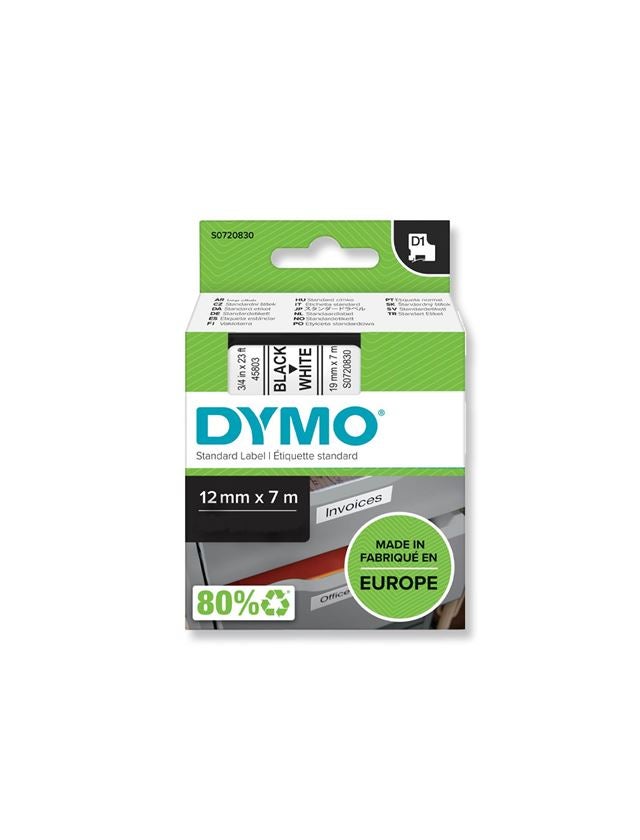 Office equipment: DYMO D1 Tapes, 12mm + white/black