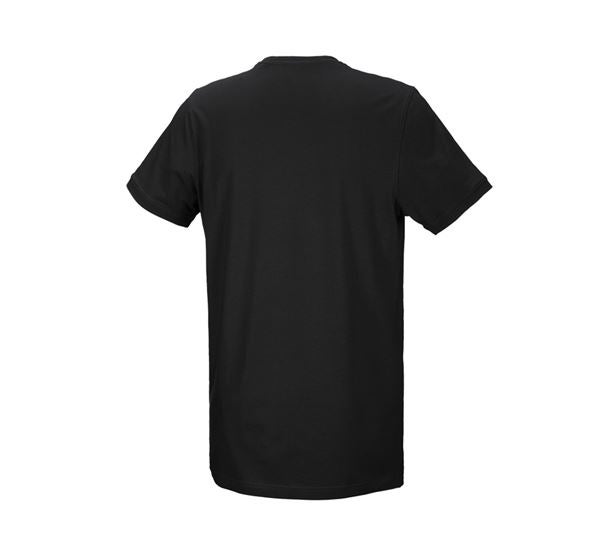 e.s. T-shirt cotton stretch, long fit black | Engelbert Strauss